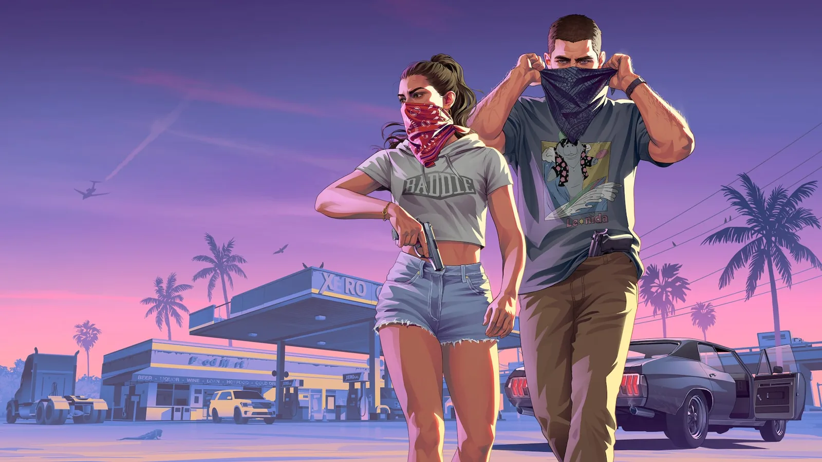 Jason and Lucia during a robbery, official GTA VI still
