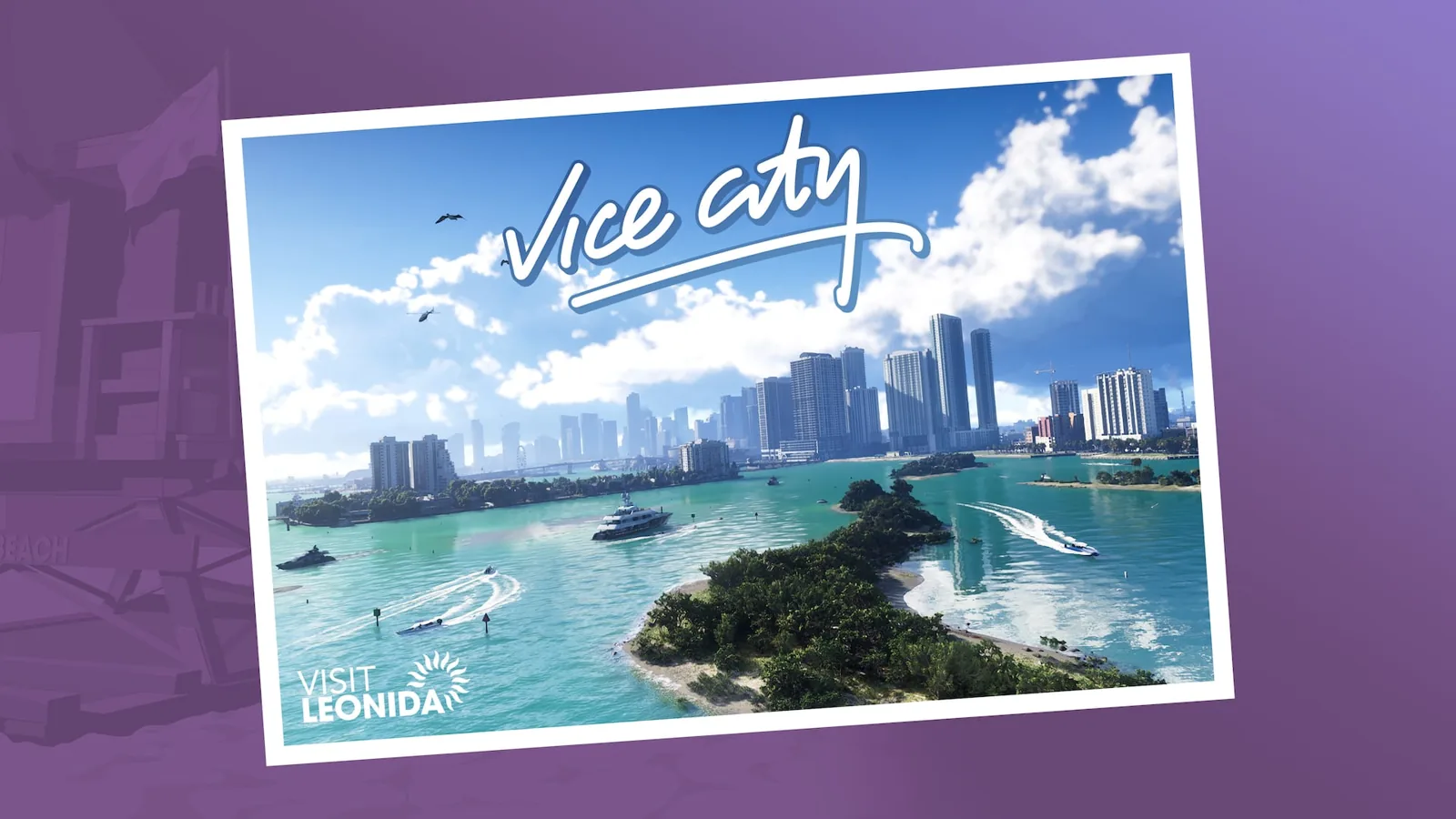 Vice City postcard, official GTA VI art